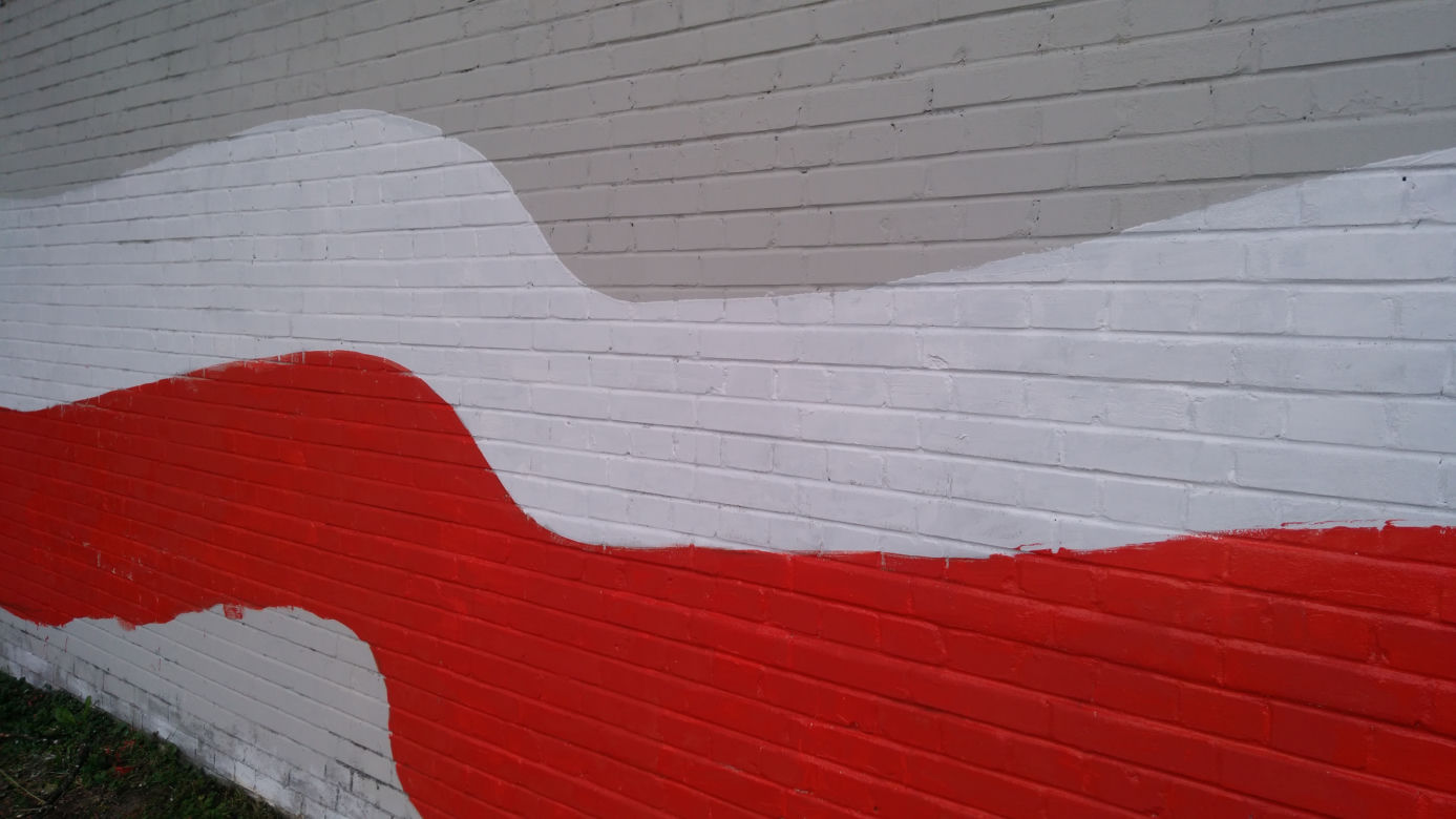 biało - czerwony mural