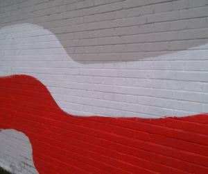 biało - czerwony mural