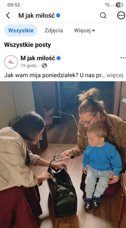 M jak miłość nowy sezon. Antoś (Mikołaj Jankowski), Agnes (Amanda Mincewicz) na planie