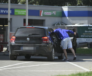 Daniel Martyniuk załatwia sprawunki w Warszawie