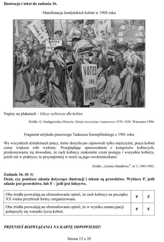 EGZAMIN GIMNAZJALNY 2014 HISTORIA WOS - ARKUSZE OFICJALNE Z CKE