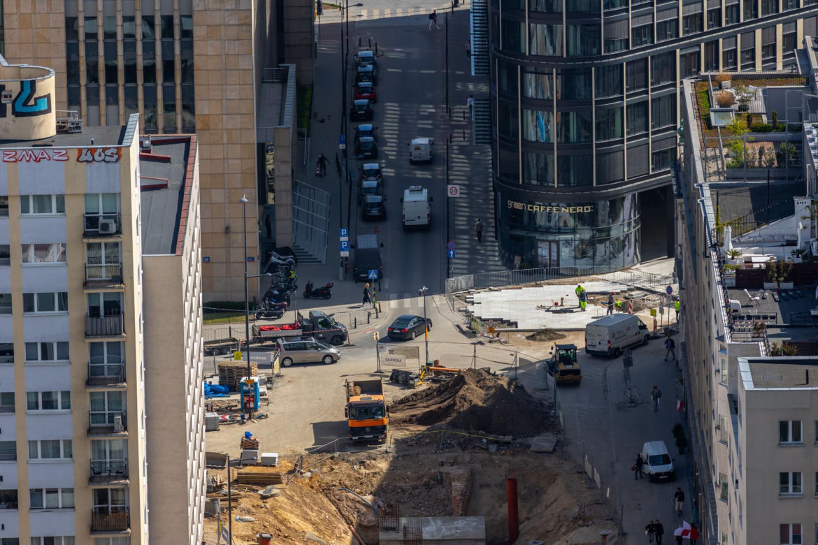 Plac Centralny w Warszawie pod koniec budowy