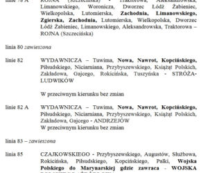 7. Zmiany w komunikacji miejskiej na czas Maratonu DOZ - 17 kwietnia