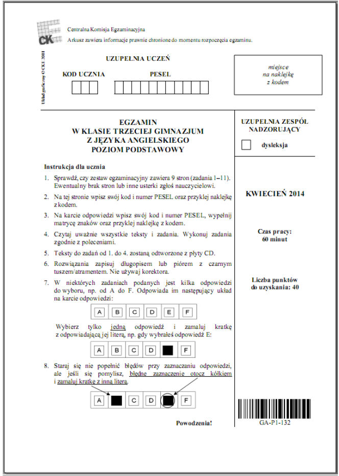 egzamin gimnazjalny oszuści