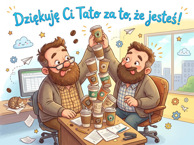 Śmieszna kartka elektroniczna na Dzień Ojca