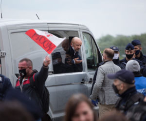 Senator Jacek Bury zatrzymany podczas  strajku przedsiebiorcow 