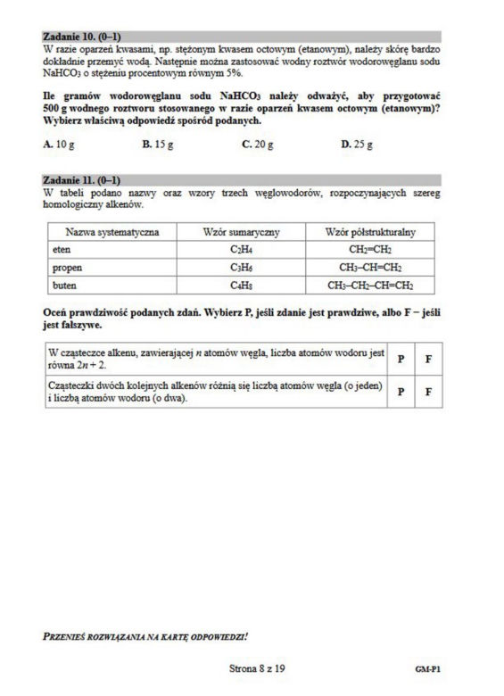 "Egzamin gimnazjalny 2019 - część przyrodnicza"