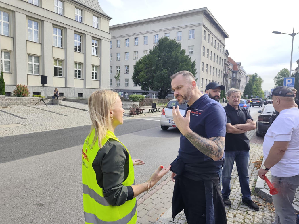 Protest górników i hutników