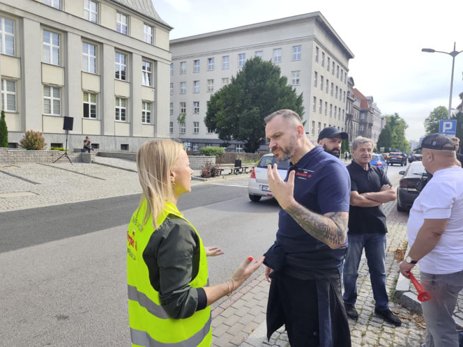 Protest górników i hutników