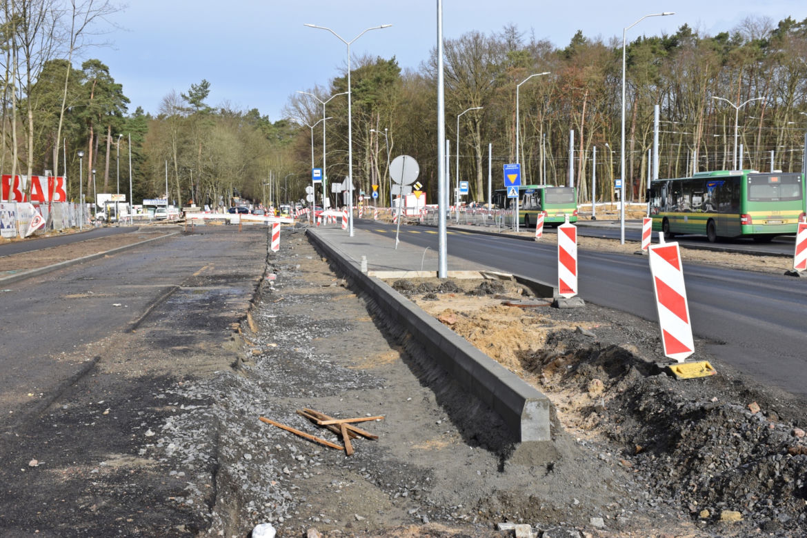 Budowa węzła Głębokie - marzec 2021