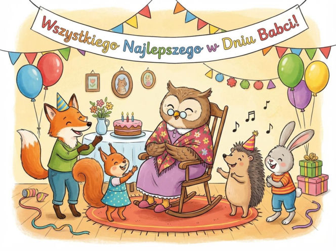 Kartka z życzeniami na Dzień Babci 2026