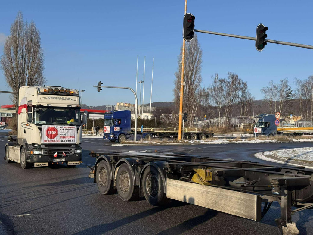 Protest przewoźników na obwodnicy Trójmiasta