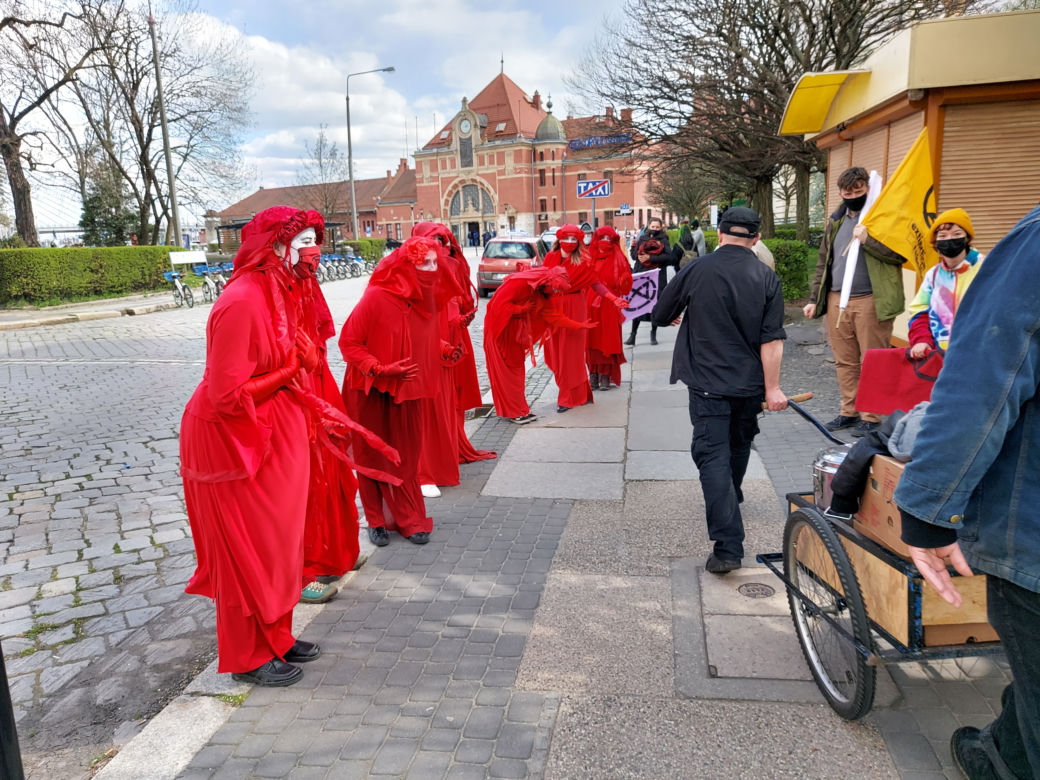 PRZERAŻAJĄCA manifestacja w centrum miasta! Milczący protest przypomniał o masowym wymieraniu [ZDJĘCIA]