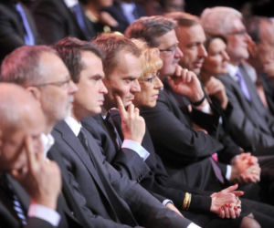 Donald Tusk, Janina Paradowska, Bronisław Komorowski, Bogdan Zdrojewski