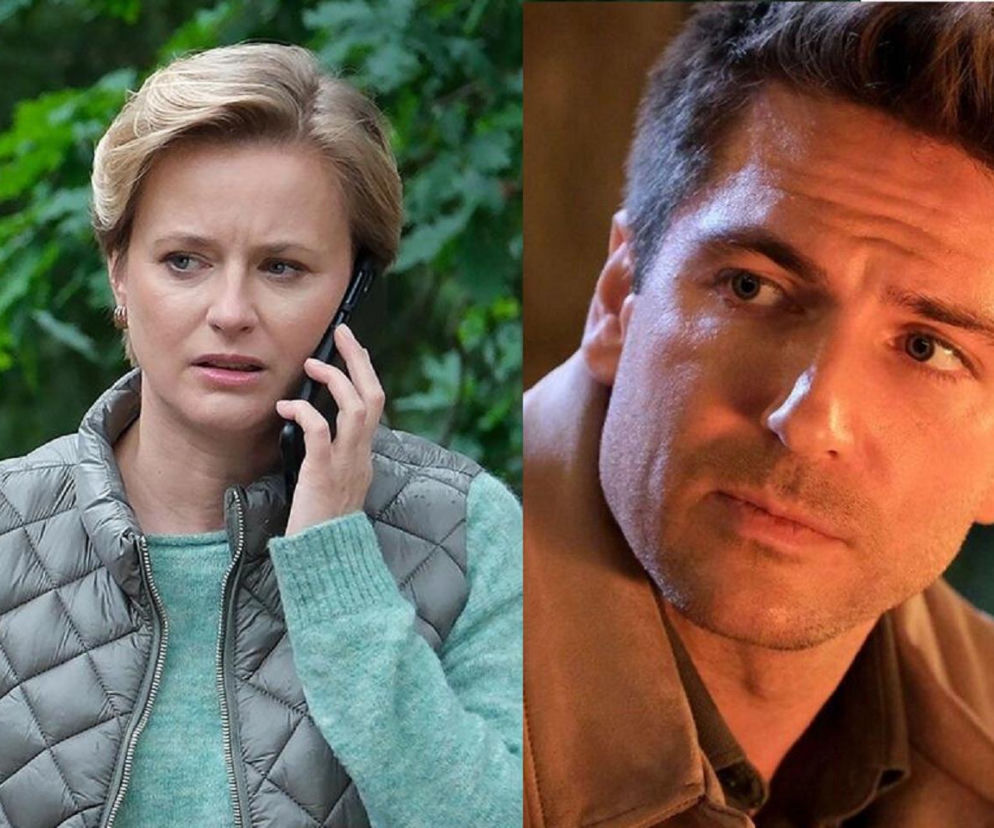 Zaniepokojona Julia Malicka rozmawia przez telefon. Obok zdjęcie Dimy. O losach bohaterów przeczytasz na SE Superseriale.