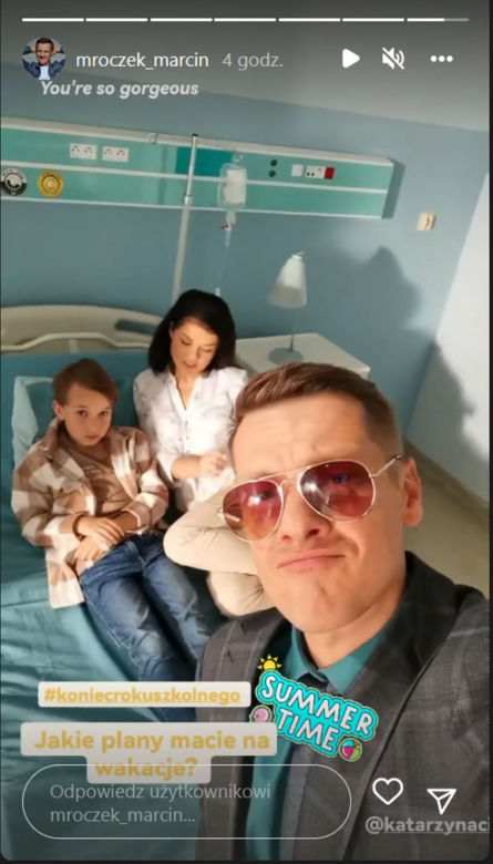 M jak miłość na planie. Misiek (Aleksander Bożyk), Kinga (Katarzyna Cichopek), Piotrek (Marcin Mroczek)