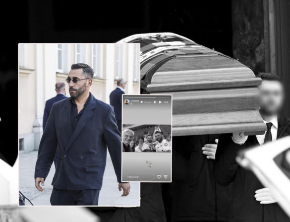 Rafał Maserak w ciemnych okularach na pogrzebie Jacka Magiery. Po uroczystości dodał nagranie z trenerem!