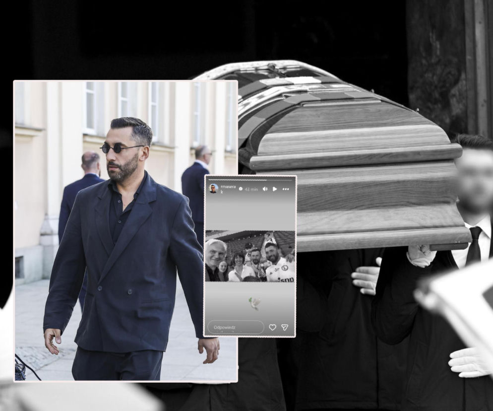 Rafał Maserak na pogrzebie Jacka Magiery