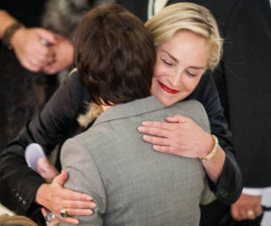 Sharon Stone i Ewa Kopacz w Sejmie
