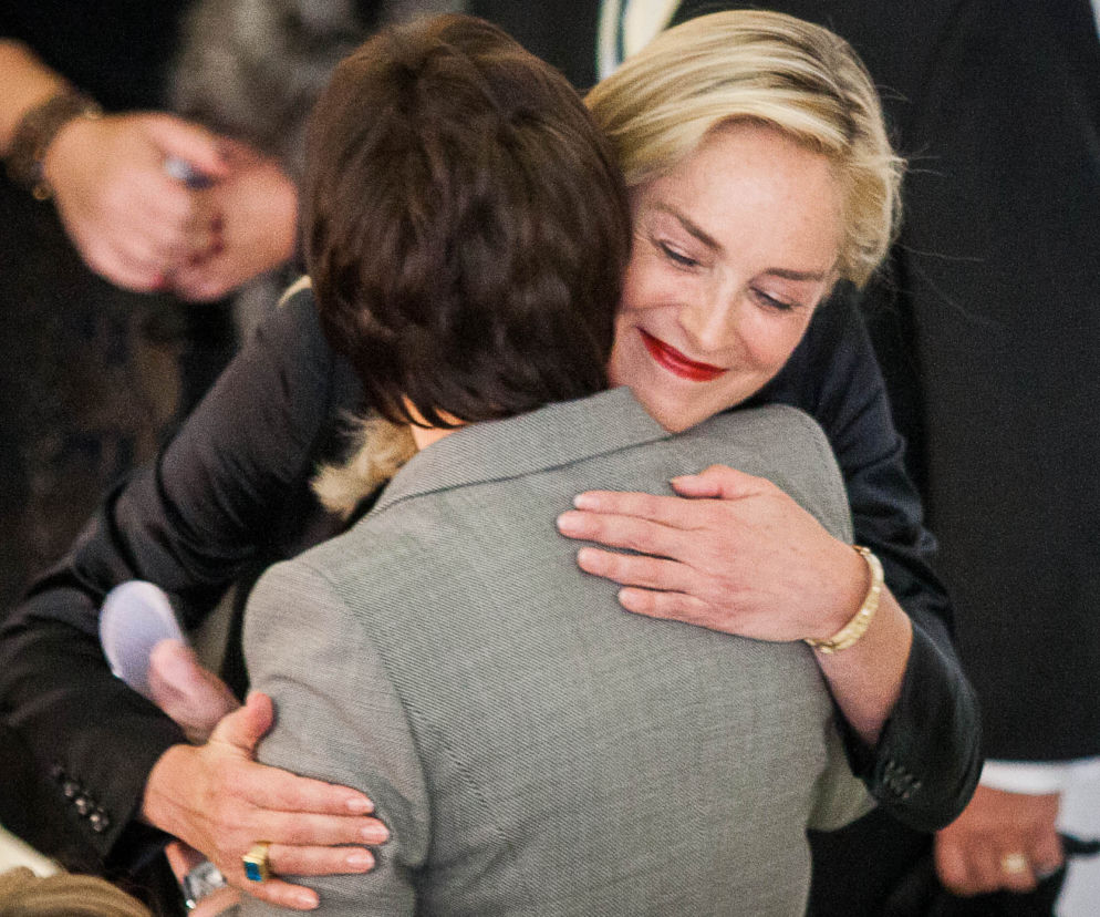 Sharon Stone i Ewa Kopacz w Sejmie