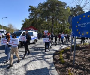 Protesty na granicy w Świnoujściu - 8 maja 2020