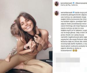 Weronika Rosati stroi się, a dziecko w tych samych gatkach