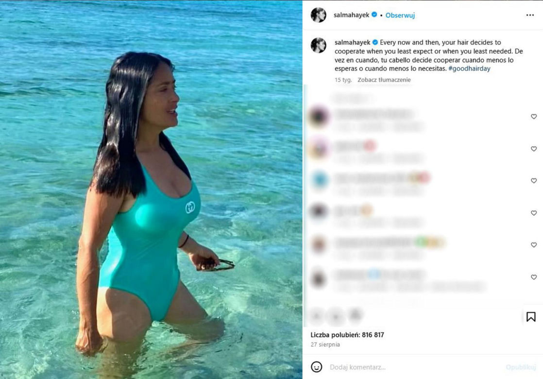 Salma Hayek ma sposób na zimę! Tak 57-latka rozgrzała fanów