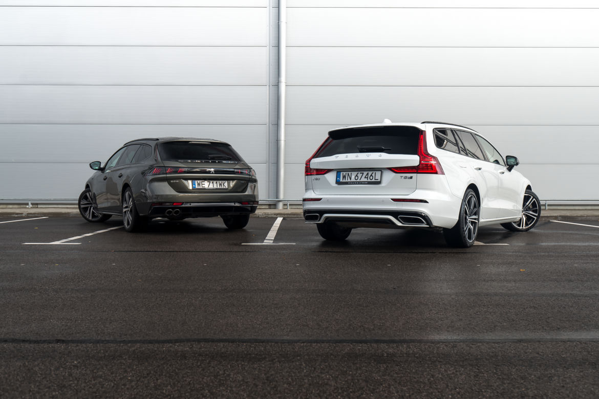 Volvo V60 T8 Twin Engine AWD R-Design AT8 vs. Peugeot 508 SW GT 2.0 BlueHDI 177 KM AT8