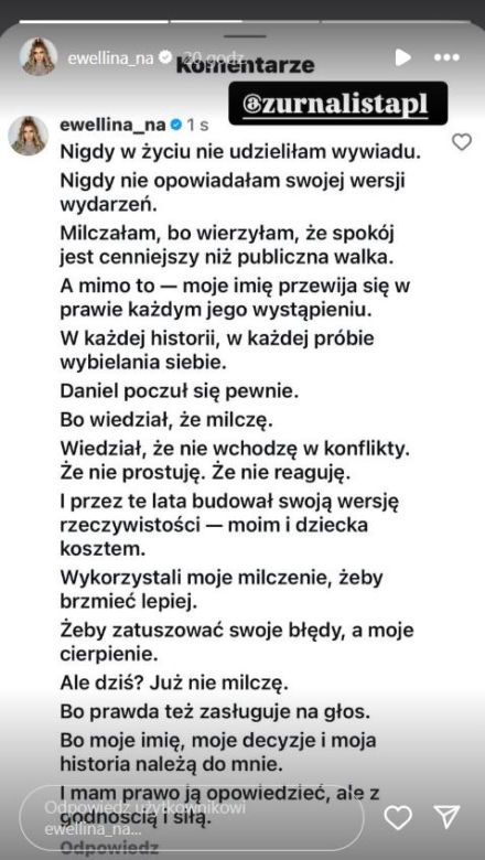 Ewelina odpowiada Danielowi Martyniukowi