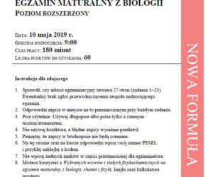 Matura 2019 biologia - poziom rozszerzony