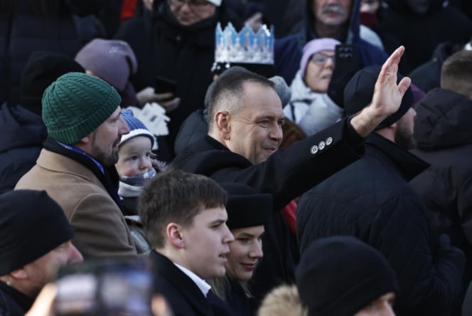 Karol i Marta Nawroccy na Orszaku Trzech Króli