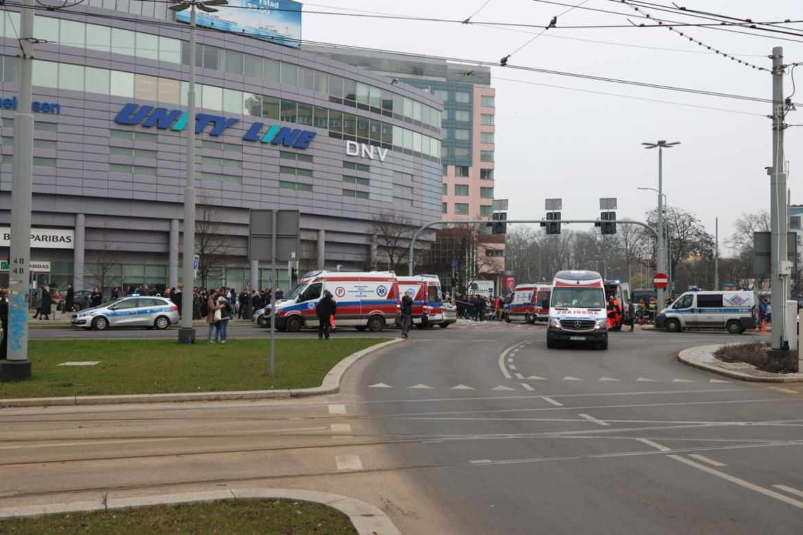 Wypadek na placu Rodła w Szczecinie