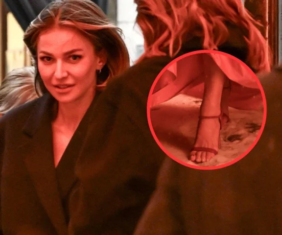 Anna Lewandowska na mrozie z bosymi stópkami przyłapana przez paparazzi
