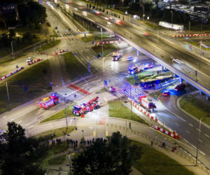 Autobus miejski wjechał w przejście podziemne przy Dworcu Zachodnim