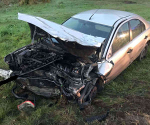 Ruda: Wypadek na DK 65. Zderzenie trzech samochodów niedaleko Knyszyna. Droga zablokowana