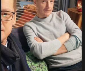 M jak miłość. Paweł (Rafał Mroczek), Piotrek (Marcin Mroczek) na planie