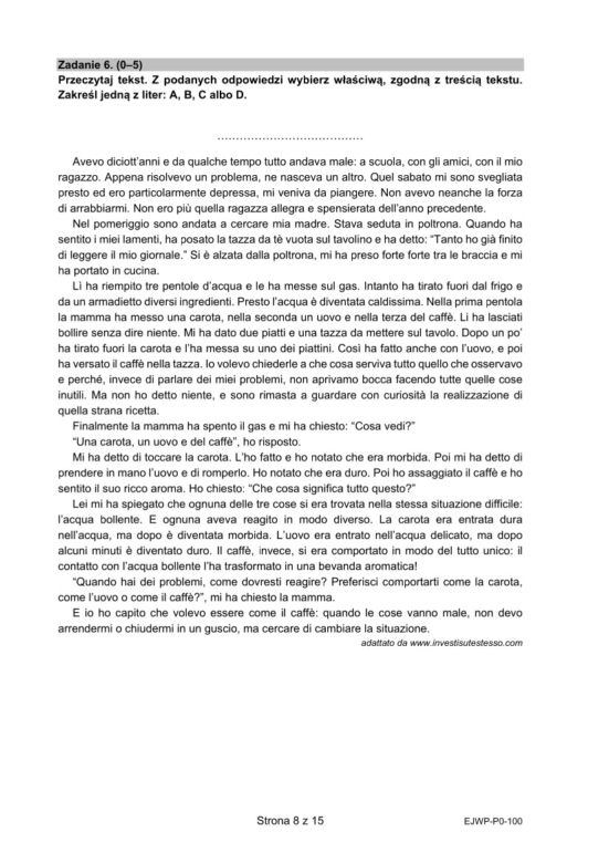 Matura próbna 2021: Język WŁOSKI. Odpowiedzi i arkusze sprawdzisz TUTAJ [ARKUSZE CKE]