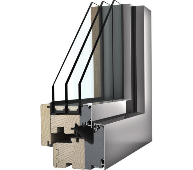 Okno drewniano-aluminiowe