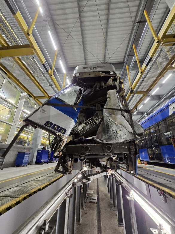 Zderzenie tramwajów na ul. Bieńczyckiej w Krakowie