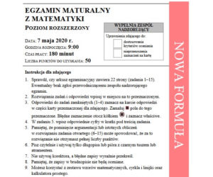 ARKUSZE CKE: Matura 2020 - matematyka ROZSZERZONA