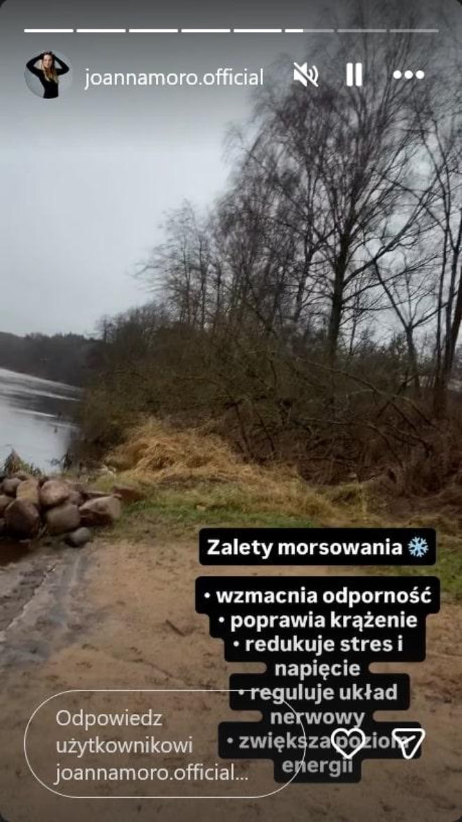 Fani drżeli o jej zdrowie, a ona… wskoczyła do lodu. Szokujące nagranie Joanny Moro!