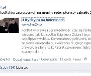 Zbigniew Ziobro na imieninach u ojca Rydzyka