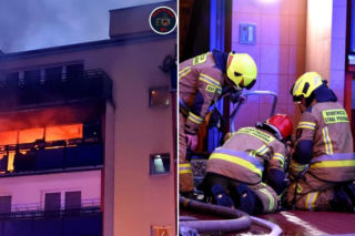 Makabryczny pożar w Pruszkowie. Mieszkanie w bloku płonęło jak zapałka. Nie żyje 17-latek