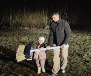 Friz z córką na straszeniu dzików