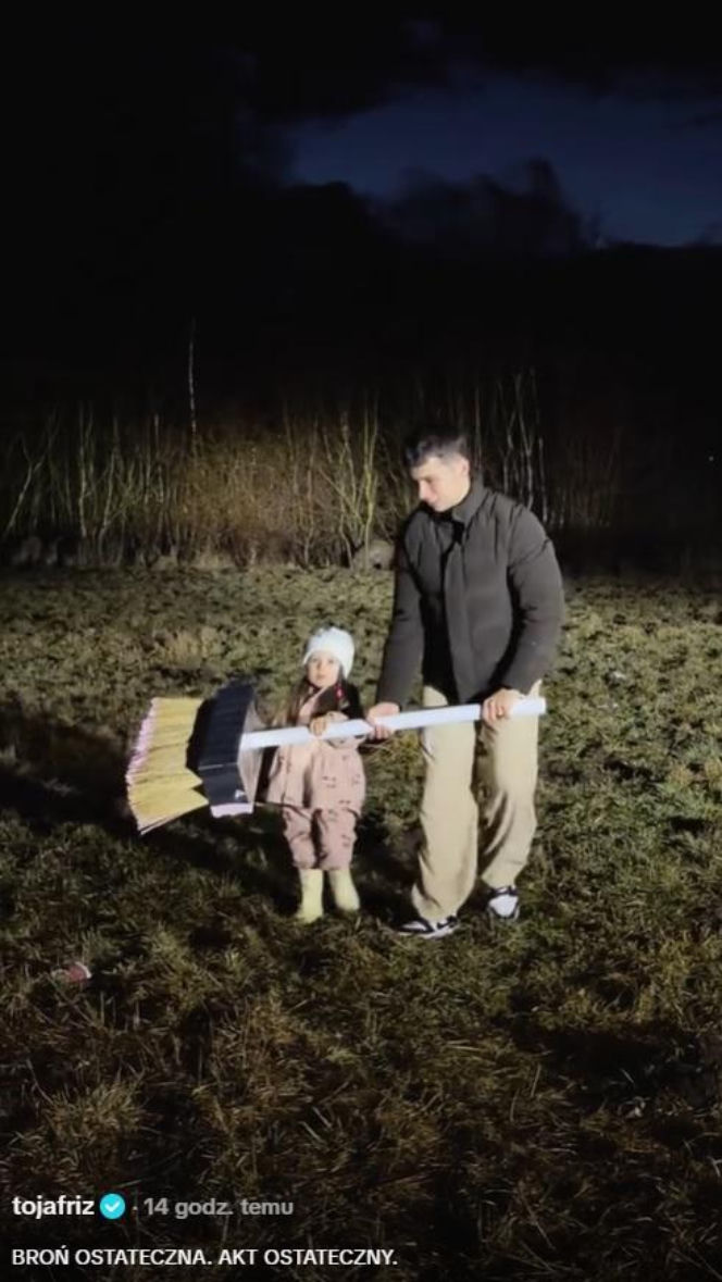 Friz z córką na straszeniu dzików