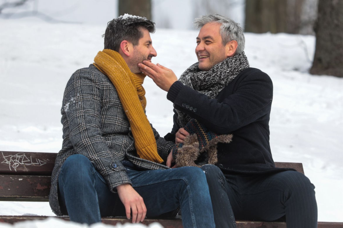 Walentynki na ławeczce miłości
