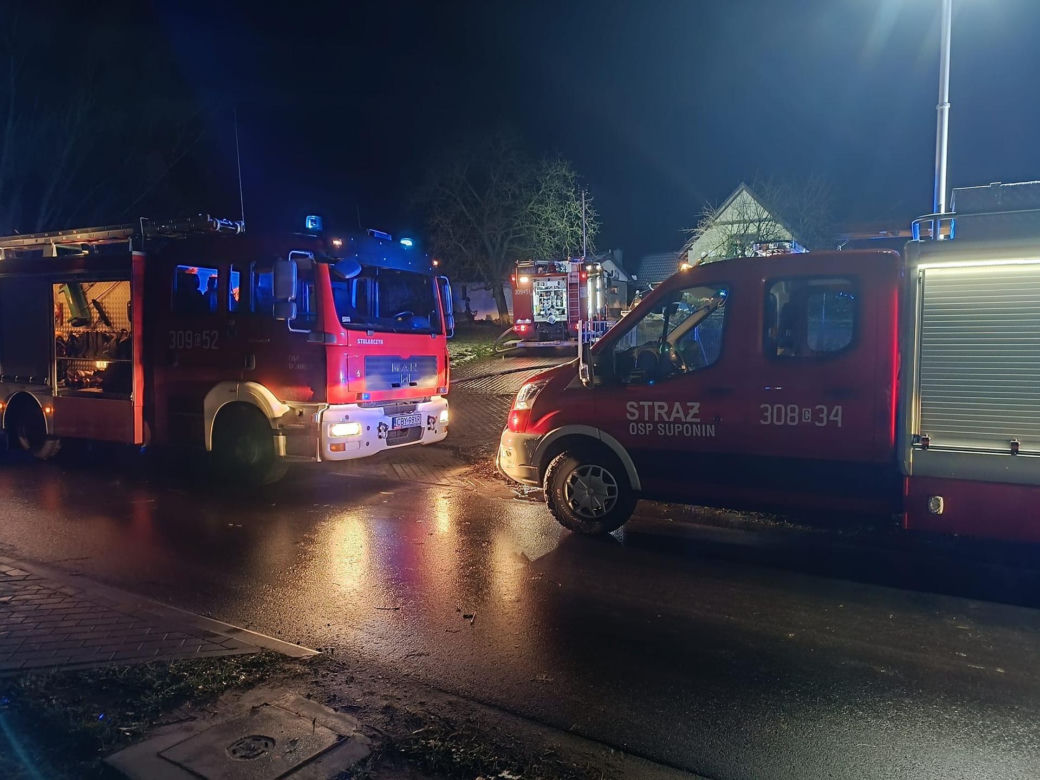 Pożar garażu w Dobrcz