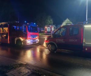 Pożar garażu w Dobrcz