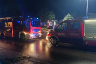 Pożar garażu w Dobrcz