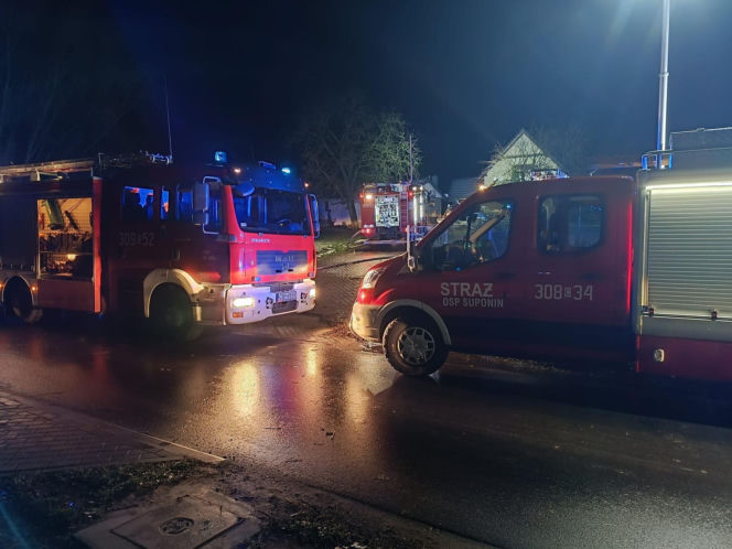 Pożar garażu w Dobrcz